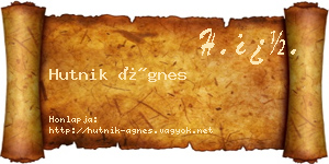 Hutnik Ágnes névjegykártya